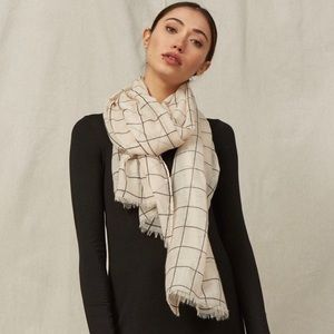 Rachel Pally Scarf Cream & Black Grid Plaid OS